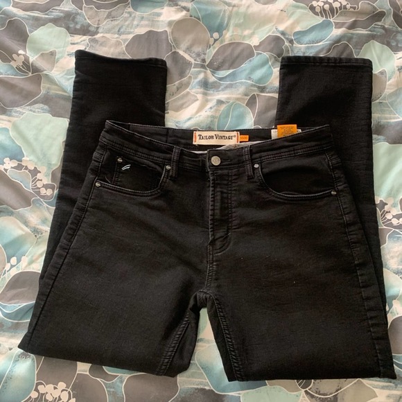 NWOT Tailor vintage black straight leg  jeans - Picture 2 of 5